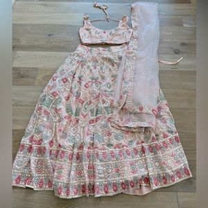 Holi Chic by Megha Rao Pink embroidered lengha indian outfit- size medium
